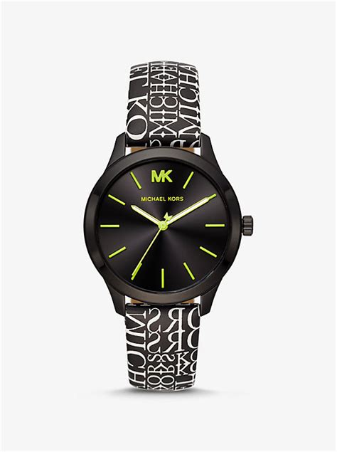 michael kors whitney newsprint logo watch|michael kors watches for sale.